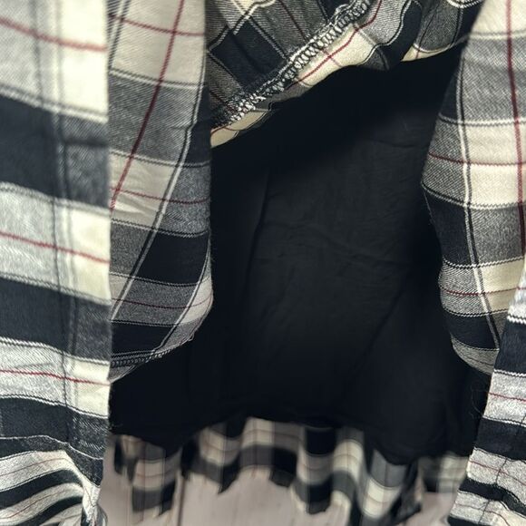 Maeve Anthropologie Gingham Tiered Mini Dress Cottagecore Picnic Fall Layering - Picture 11 of 14